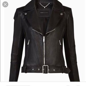 BCBG MazAzria Miley Black Leather Moto Jacket